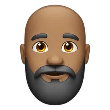 bald man with big black beard sticker
