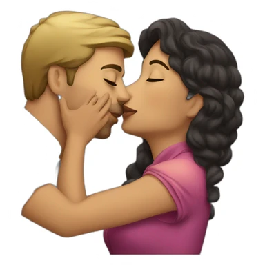 Colombian woman kissing french man sticker