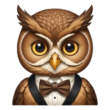 owl wearing bow tie sticker