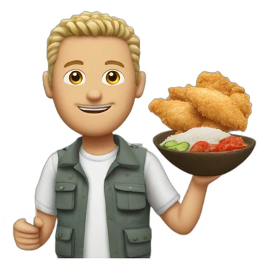 Gazza’s trip to the Gaza Strip fishing rod fried chicken sticker