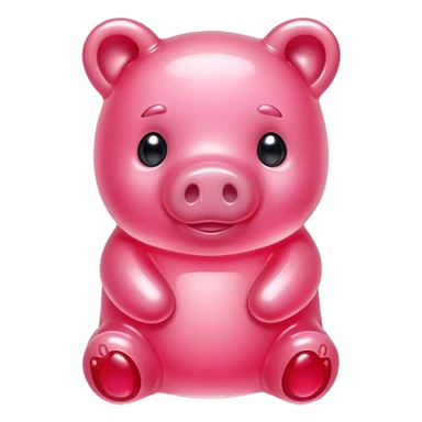 pink gummy jelly bear pig  sticker