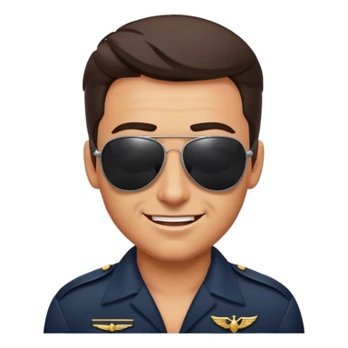 пилот в крутых , тёмных очках подмигивает очках sticker