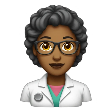Woman scientists medium dark skin tone with plug instead of beaker sticker