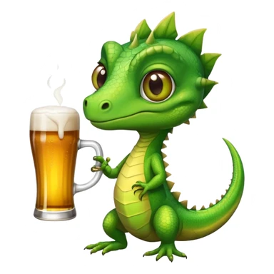 funny lizard sipping from a beer glass sticker