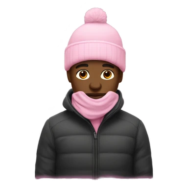 Pink Winter black man  sticker