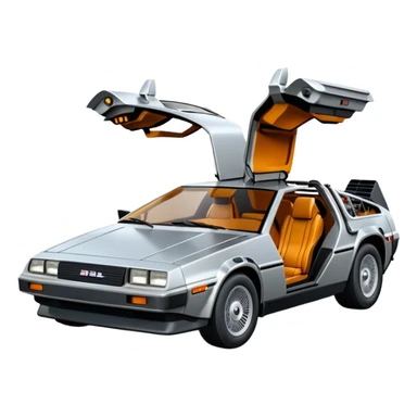 DeLorean car from the 80's sticker