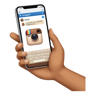smartphone wirting an instagram comment sticker