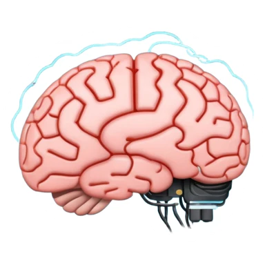A brain inside a computer symbolizing AI sticker