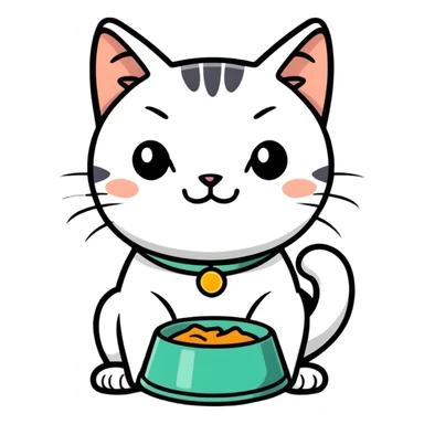 The hungry cat sticker