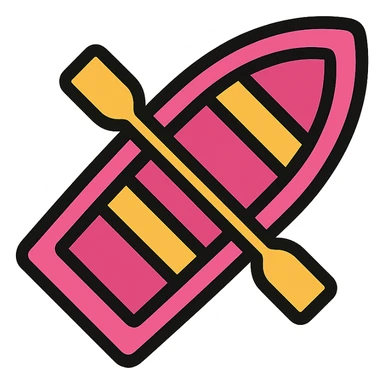 pink rowing boat sticker