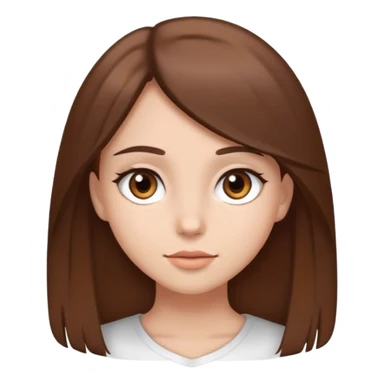 Menina de cabelo marrom olho marrom cabelo liso sticker