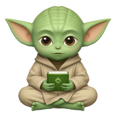 Baby Yoda sitting cross-legged thinking about numbers and mathematical formulas sticker