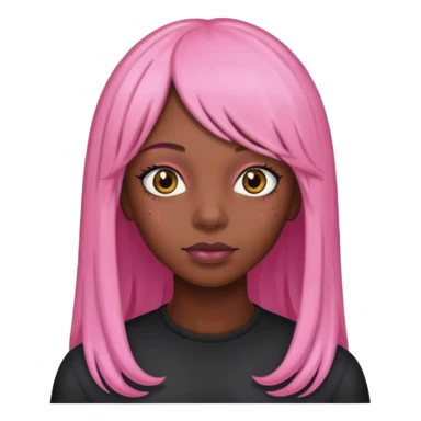 Black girl with long pink wig sticker