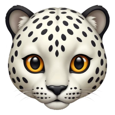 furry white leopard face sticker