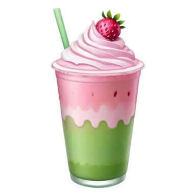 iced strawberry matcha latte sticker