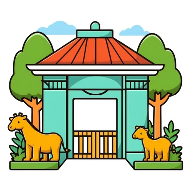zoo entrance with animals sticker