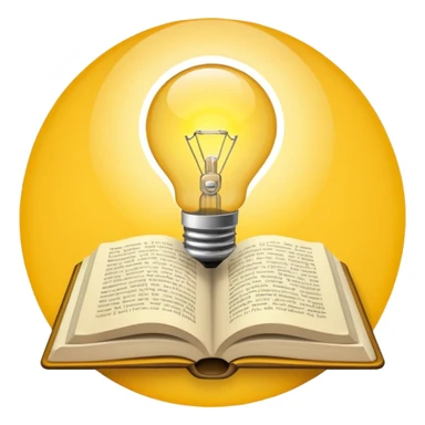 open textbook with a light bulb above sticker