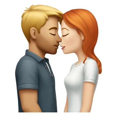 Blond Boyfriend and red haired girlfriend kissing  sticker