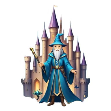 Fantasy and Sci-Fi Movies: A magical collage with a glowing sword, flying dragons, and futuristic spaceships. Stars and planets shimmer in the background, with a mystical castle and an ancient wizard holding a staff. The atmosphere is epic, otherworldly, and adventurous. Transparent background. sticker