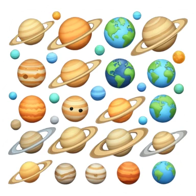 12 planets emojis sticker