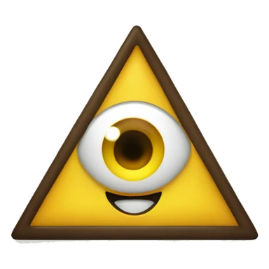 Yellow triangle with one eye and a bow tie  sticker