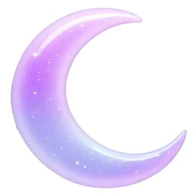 Sparkly glossy Pastel lilac-gradient crescent sticker