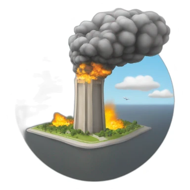 towers blowing up by plane sticker
