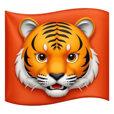 Tiger face in red flag sticker