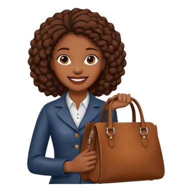 black woman with bag sticker