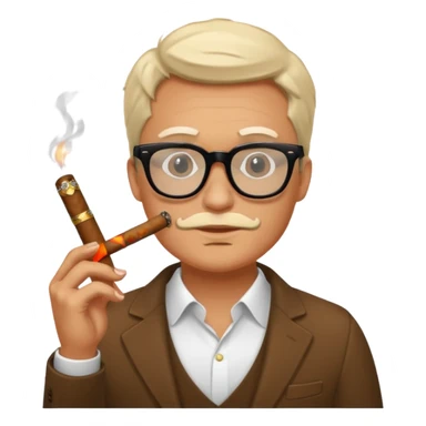 bold white guy in black glasses and cigar, Andrew Tate sticker