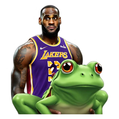 Lebron James sur une grenouille géante sticker