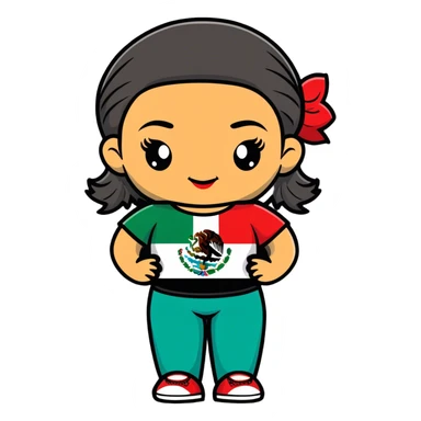 Mexican flag with chola  sticker