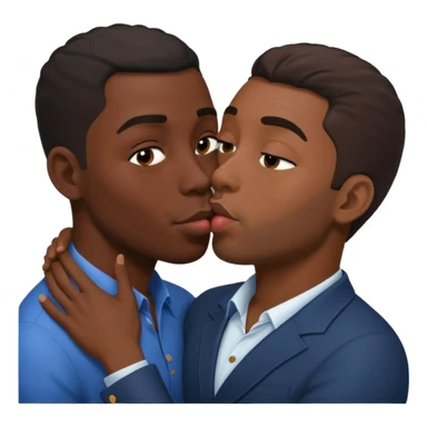 Black man kiss black man hot sticker