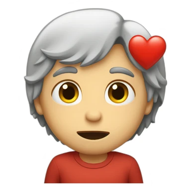 Confused red heart shapre sticker