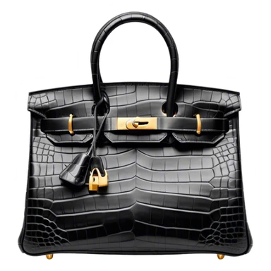 Birkin bag black with crocodile leather  sticker