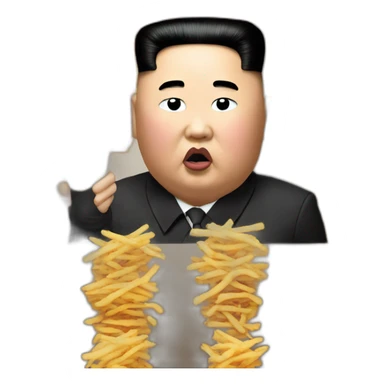 Kim jong un eating mcdonals french fries sticker