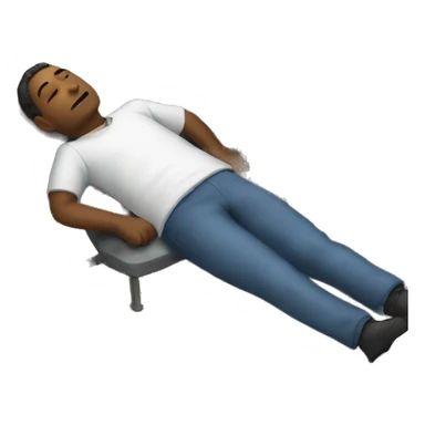 man sleeping at his desk in front of computer sticker