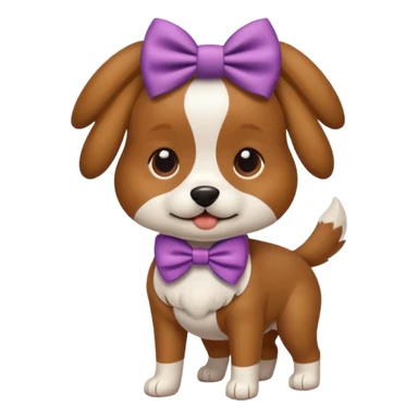 Dog wearing a bow  sticker