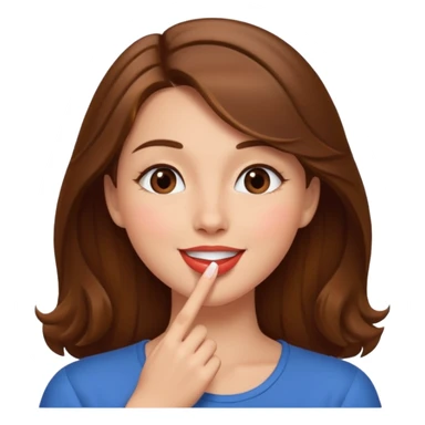brownhaired woman sending kiss sticker