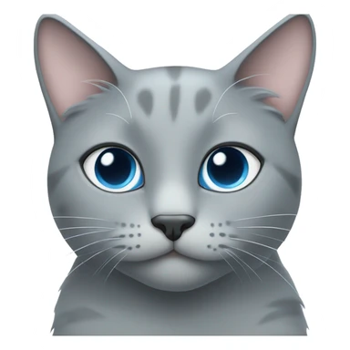 Gray cat with a blue sky pastel heart sticker