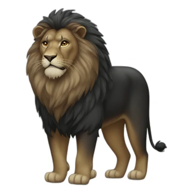 Fat black lion sticker
