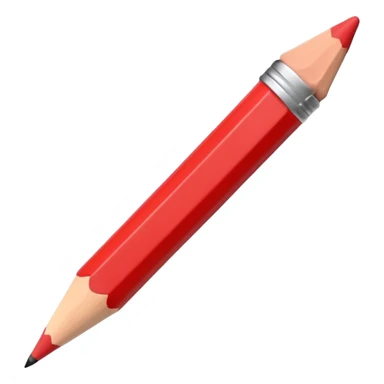 3D thick red pencil made of plasticine sticker