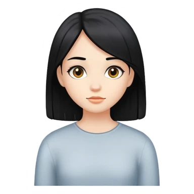 girl with black straight hair sticker