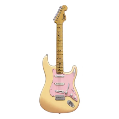 flower with pastel pink stratocaster electric guitar sticker
