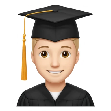 male university graduate sticker