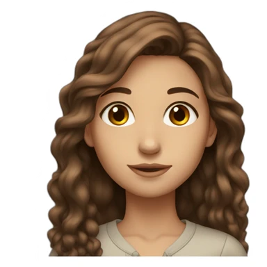 Tall girl with Brown long Hair and Brown eyes sticker