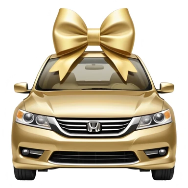 a gold 2014 honda accord but make it cute with a white bow on the top sticker