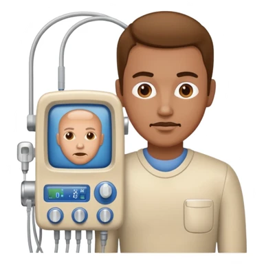 Man on a dialysis machine sticker