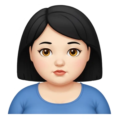 약간 통통한 여자 검은머리 sticker