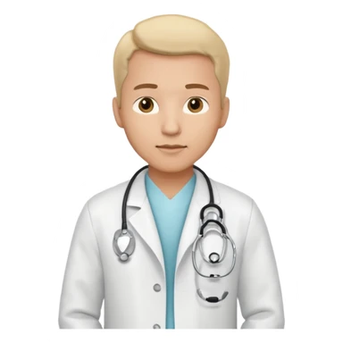 Cardiac sonographe male long white coat or scrubs sticker